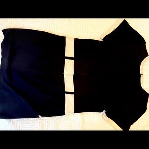 Black and white short skirt.